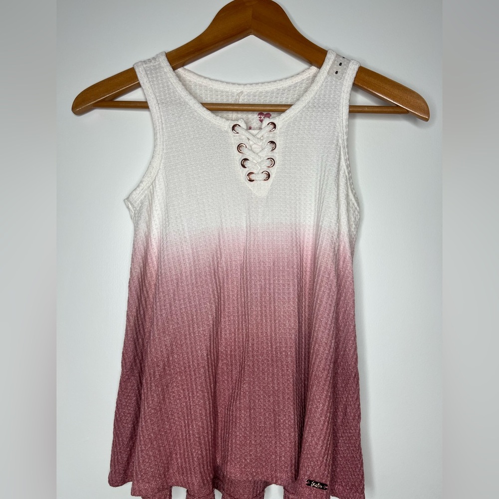 Justice girls top size 8 ombré pink and white